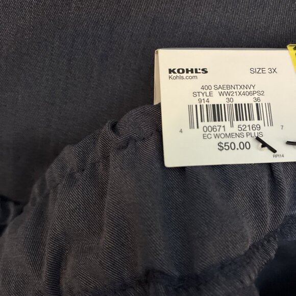 Nine West Womens Pants 3XL Crop Relaxed Mid Rise Pull On Stretch Dress Slacks - Picture 6 of 8